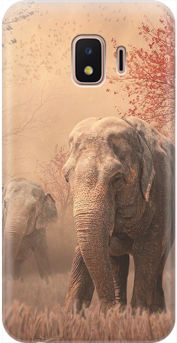 

Чехол на Samsung Galaxy J2 Core с принтом "Закатный песочный слон", Коричневый;черный, 1986