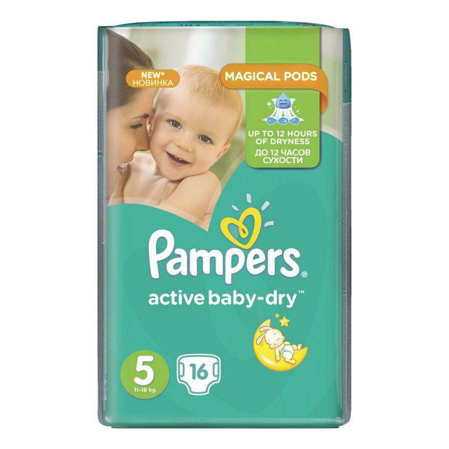 фото Подгузники pampers active baby-dry р 5, 11-18 кг 16 шт