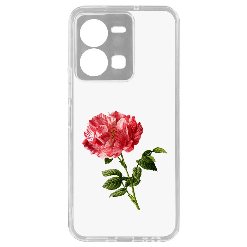 

Чехол-накладка Кейс Рисованная роза для Vivo Y35, Прозрачный