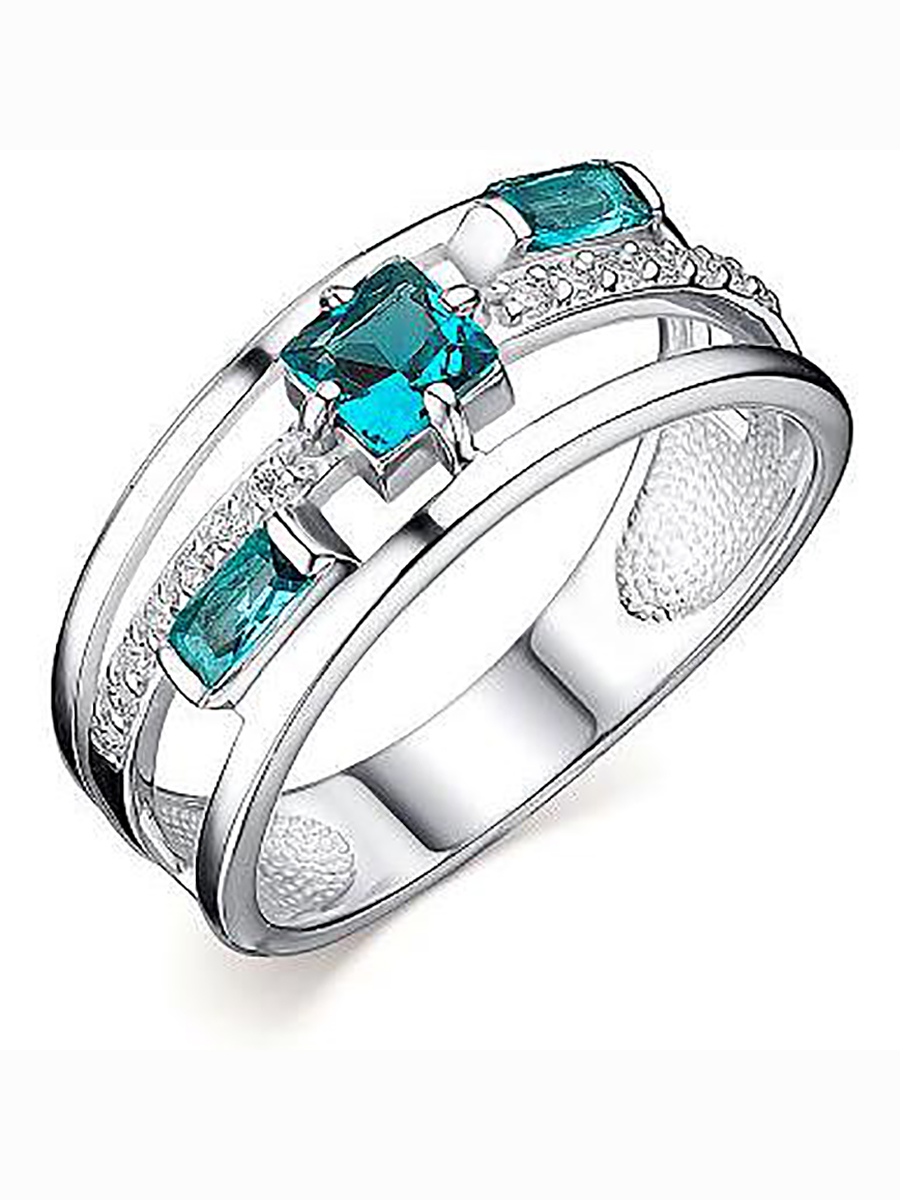 

Кольцо с топазами и фианитами из серебра р. 16,5 Алкор серебро 01-2354_ЮСТЛ-00, 01-2354_ЮСТЛ-00