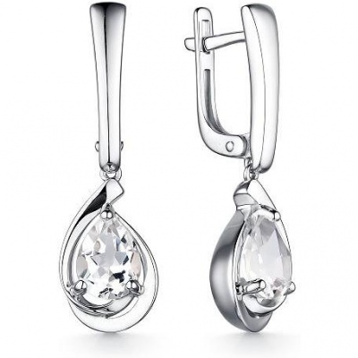 

Серьги с 2 горным хрусталем из серебра Алкор серебро 02-2379_00ГХ-00, 02-2379_00ГХ-00