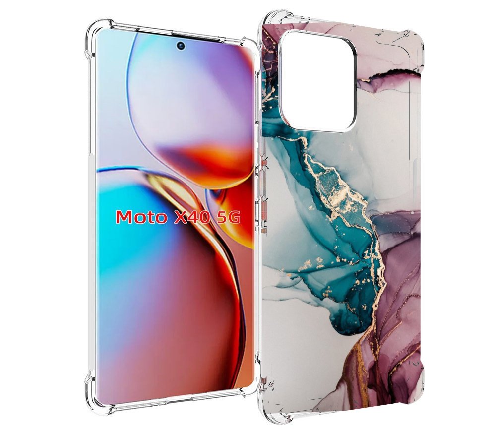 

Чехол MyPads фиолетовый синий краски для Motorola Moto X40, Прозрачный, Tocco