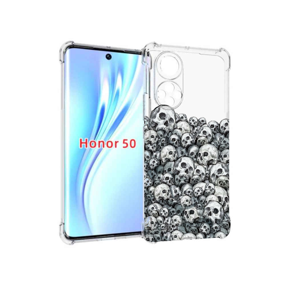 

Чехол бампер MyPads гора из черепов для Honor 50, Прозрачный, Tocco