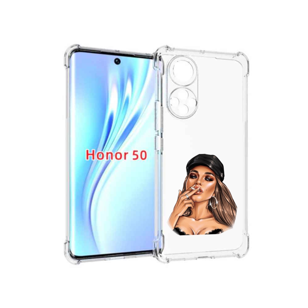 

Чехол бампер MyPads девушка-в-шапке-с-сигаретой для Honor, Прозрачный, Tocco