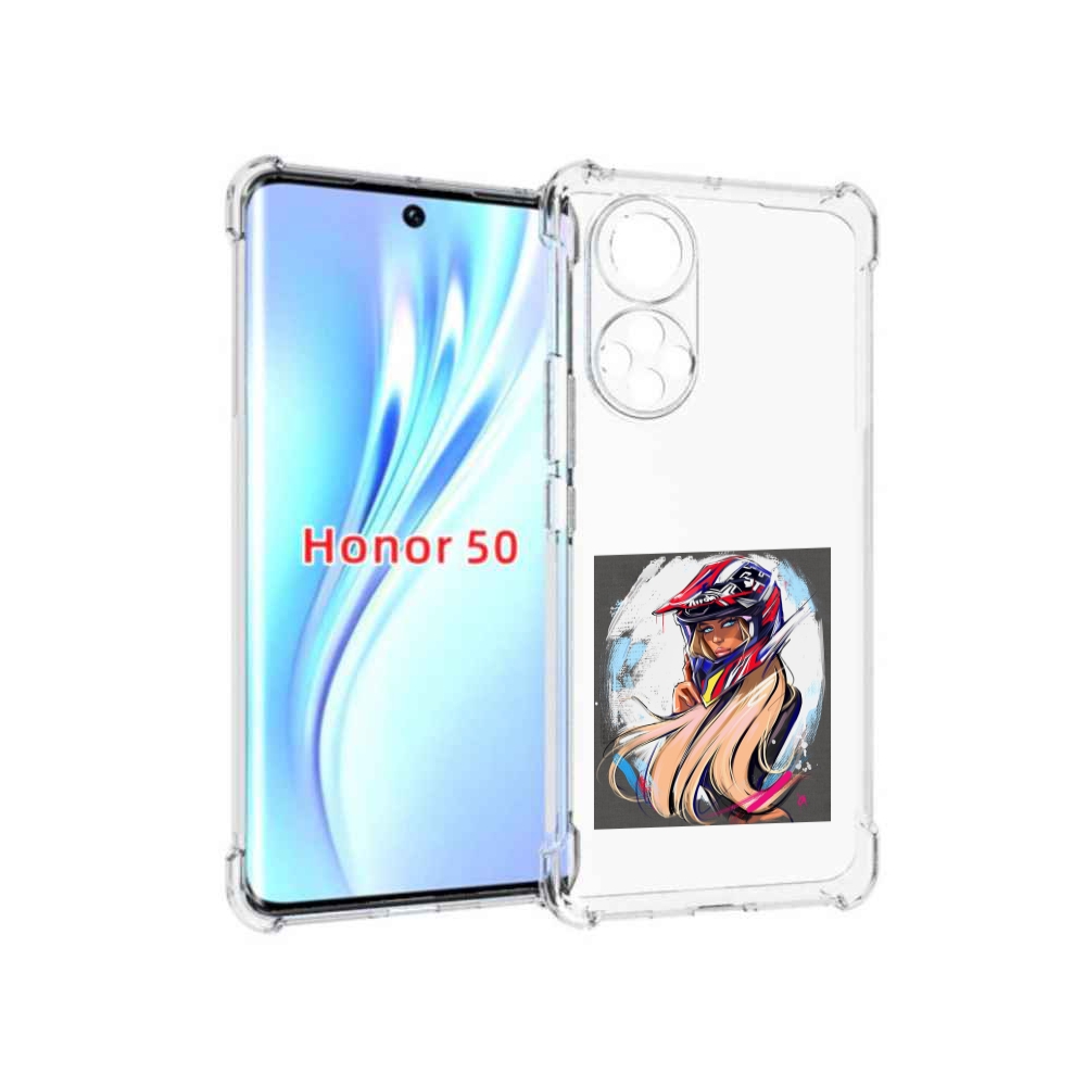 

Чехол бампер MyPads девушка-в-шлеме для Honor 50, Прозрачный, Tocco