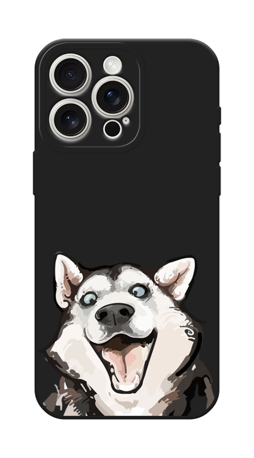 

Чехол Awog на Apple iPhone 15 Pro Max "Радостный хаски", Белый;голубой;черный, 15852-1