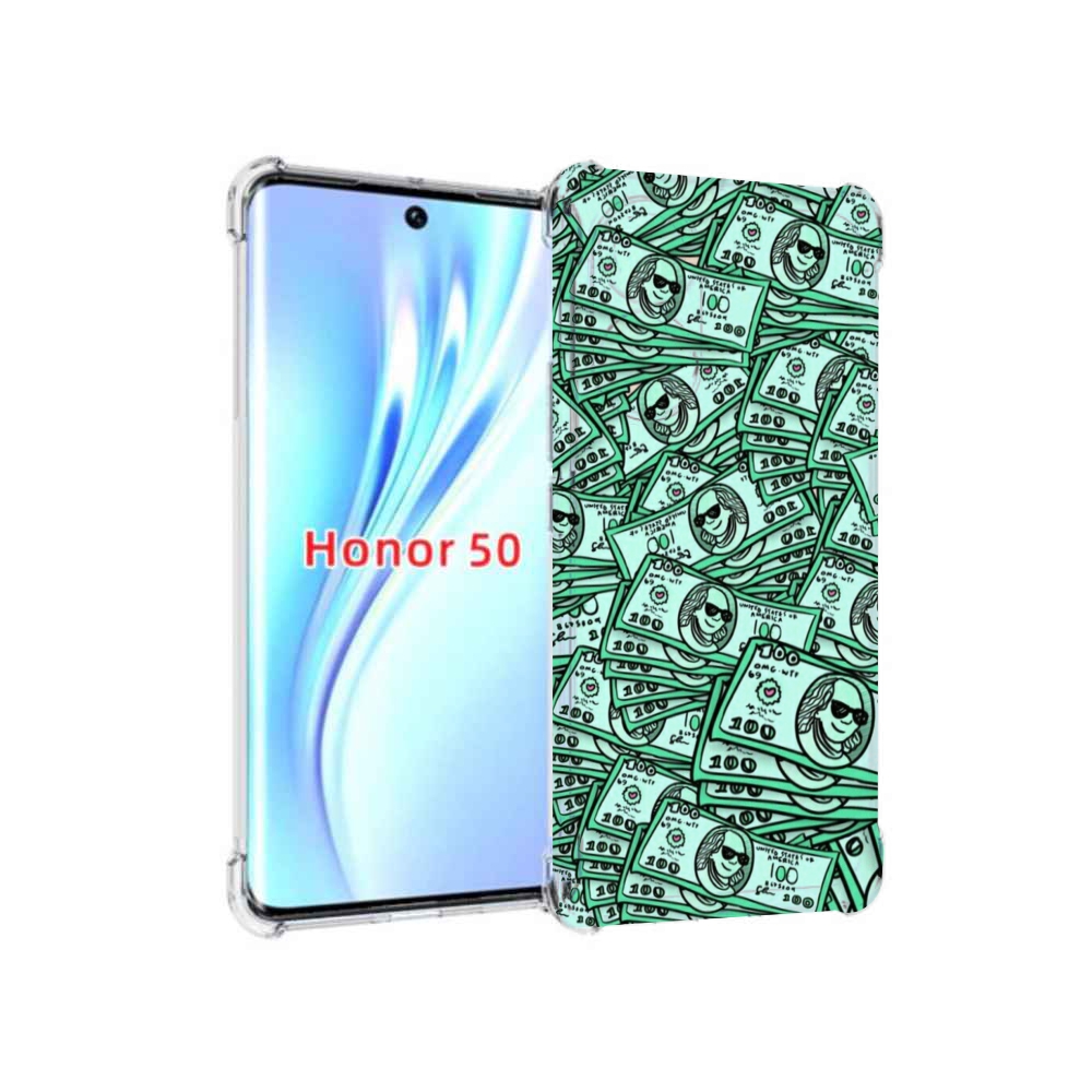 

Чехол бампер MyPads доллары картинка для Honor 50, Прозрачный, Tocco