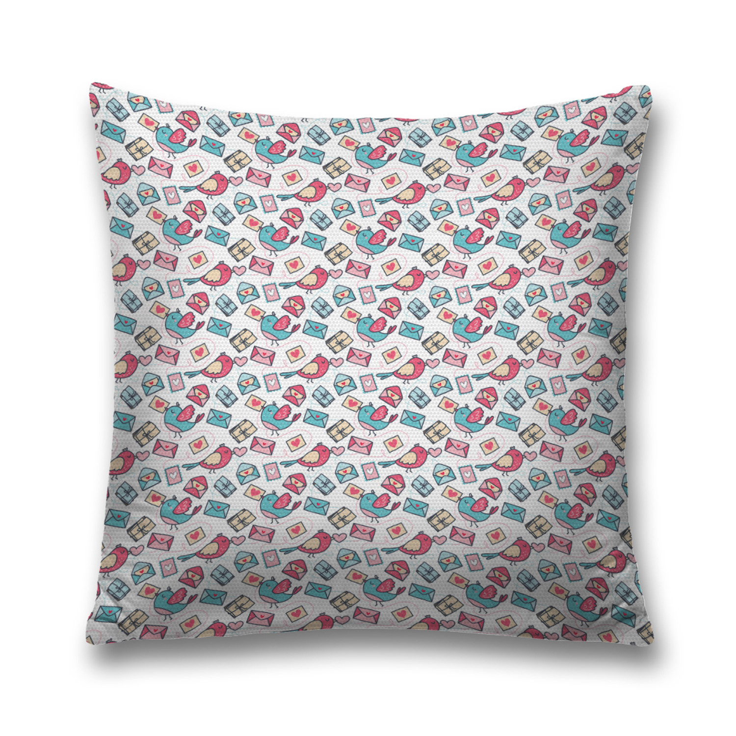 

Наволочка декоративная JoyArty "Птички с письмом" чехол на молнии 45х45 см, Белый, Птички с письмом