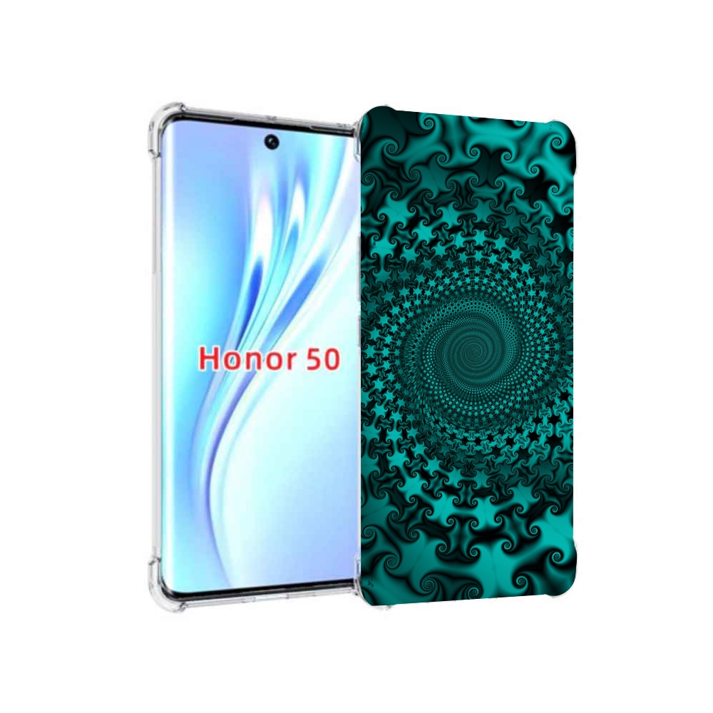 

Чехол бампер MyPads зеленый-гипноз для Honor 50, Прозрачный, Tocco
