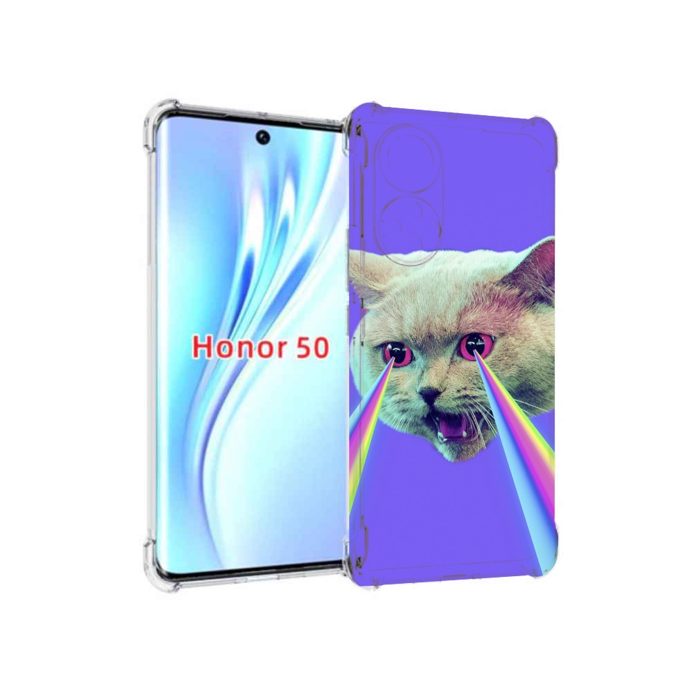 

Чехол бампер MyPads кот с радугой в глазах для Honor 50, Прозрачный, Tocco