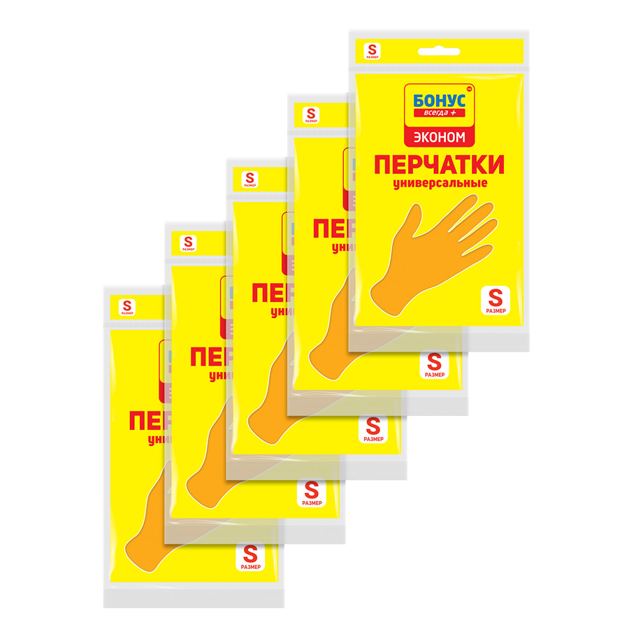 фото Бонус перчатки латексные универсальные s (5 упаковок в наборе)
