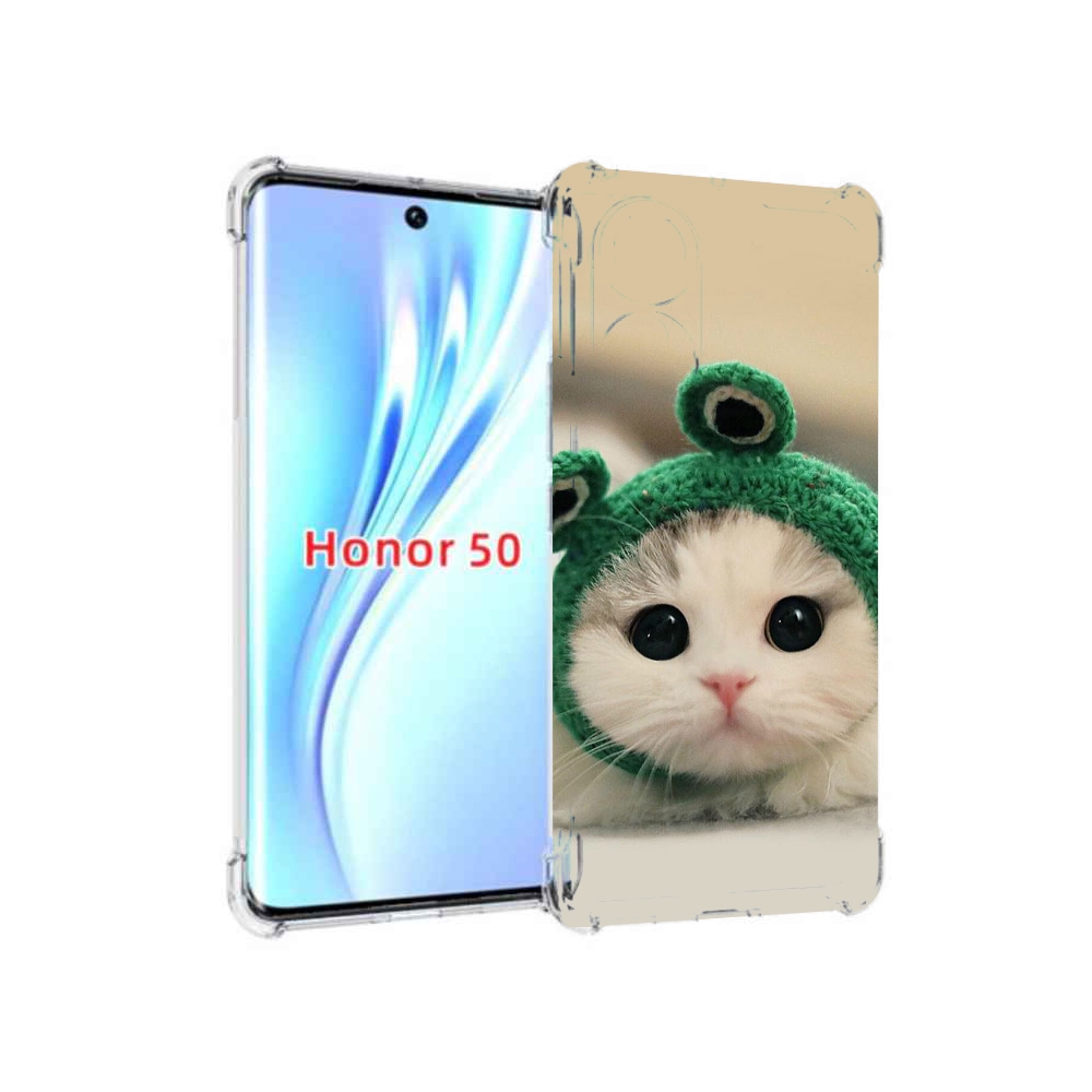 

Чехол бампер MyPads кот-лягушка детский для Honor 50, Прозрачный, Tocco