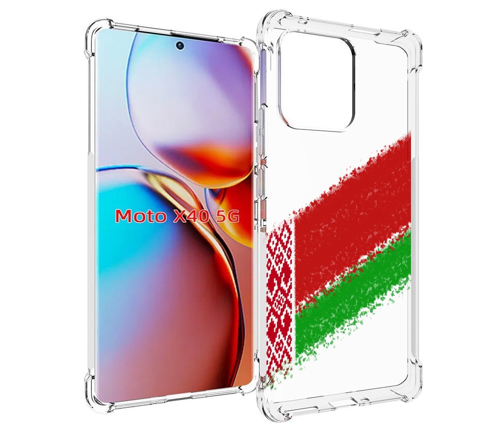 

Чехол MyPads флаг Белорусии мужской для Motorola Moto X40, Прозрачный, Tocco