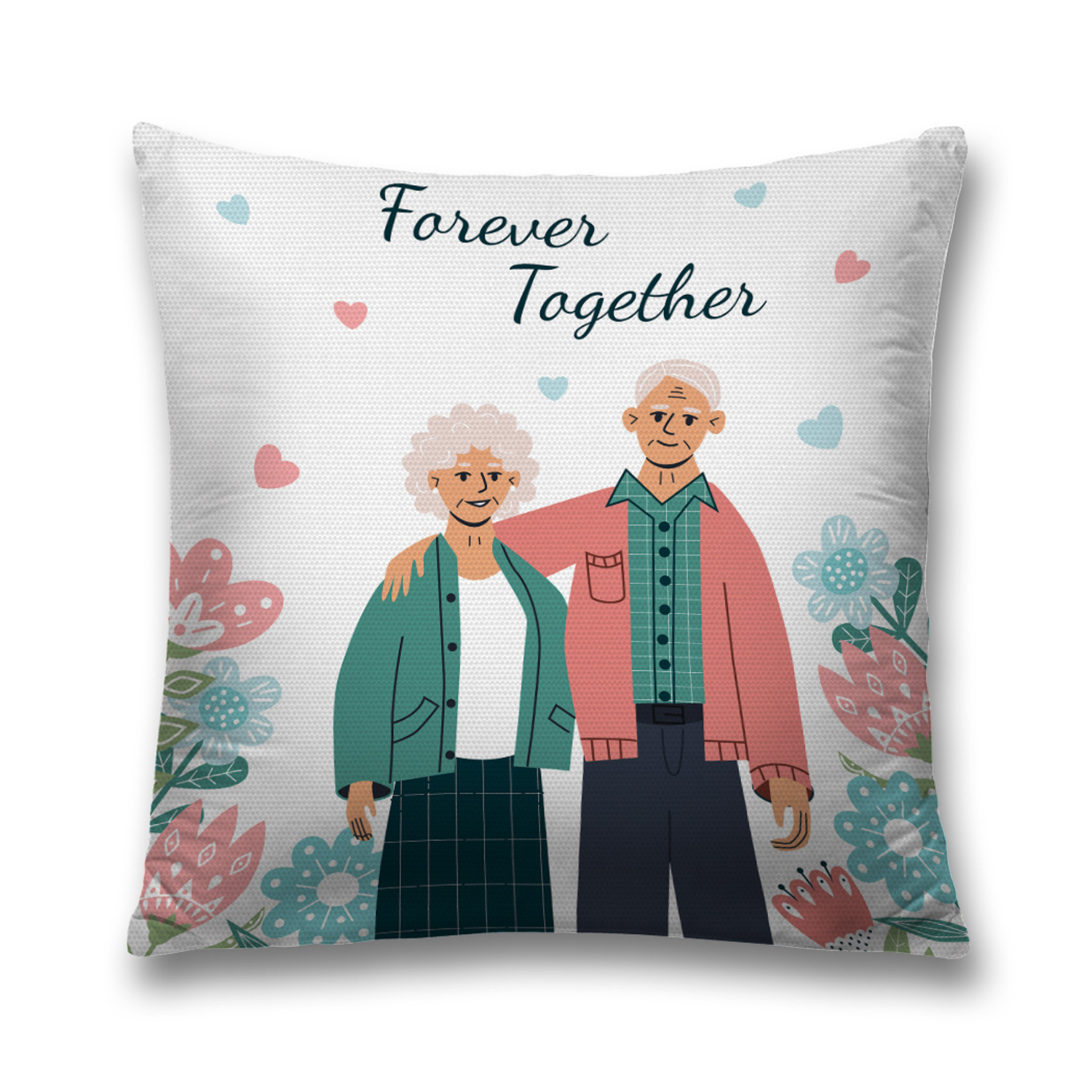 

Наволочка декоративная JoyArty "Навсегда вместе" чехол на молнии 45х45 см, Белый, Навсегда вместе