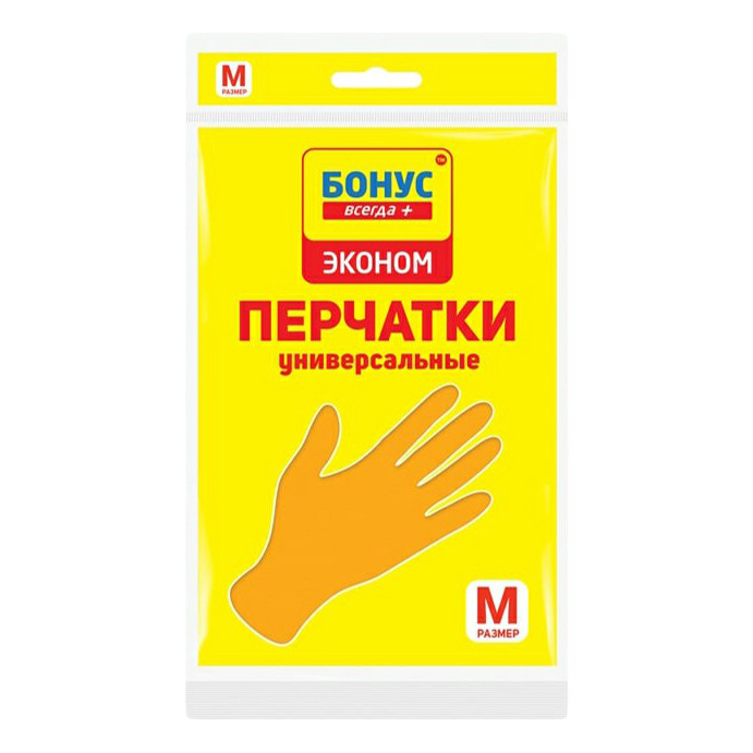 Перчатки резиновые БОНУС Эконом M, 1 пара