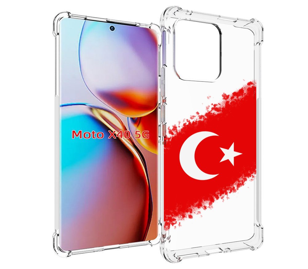 

Чехол MyPads флаг Турции для Motorola Moto X40, Прозрачный, Tocco
