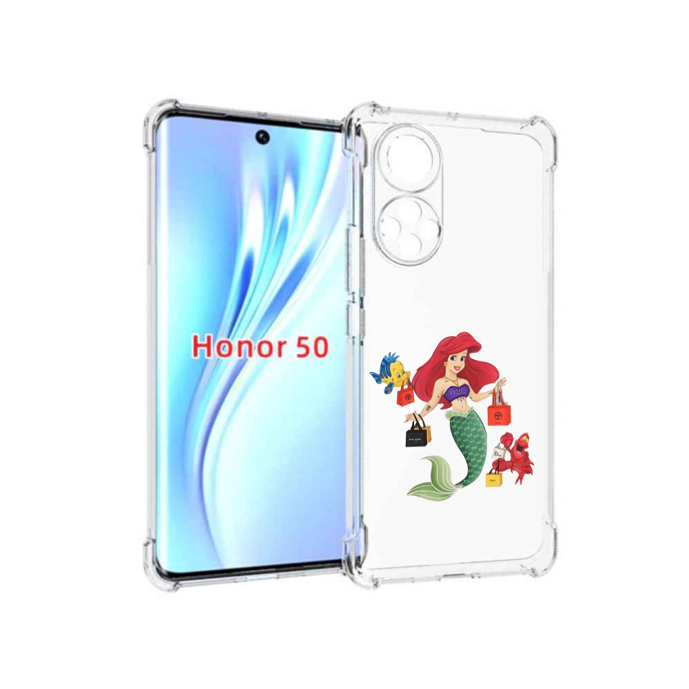 

Чехол бампер MyPads модная-русалка женский для Honor 50, Прозрачный, Tocco