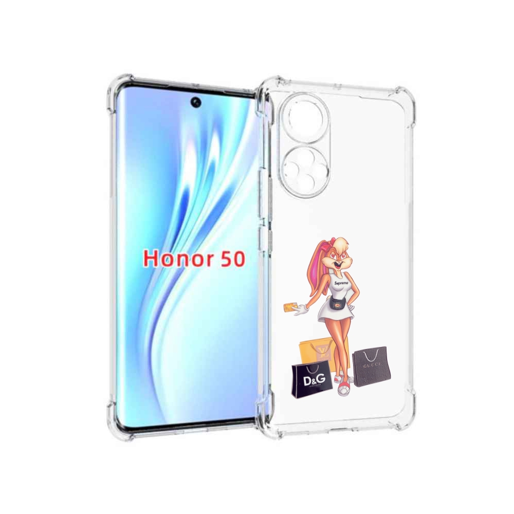 

Чехол бампер MyPads модница-зайка женский для Honor 50, Прозрачный, Tocco