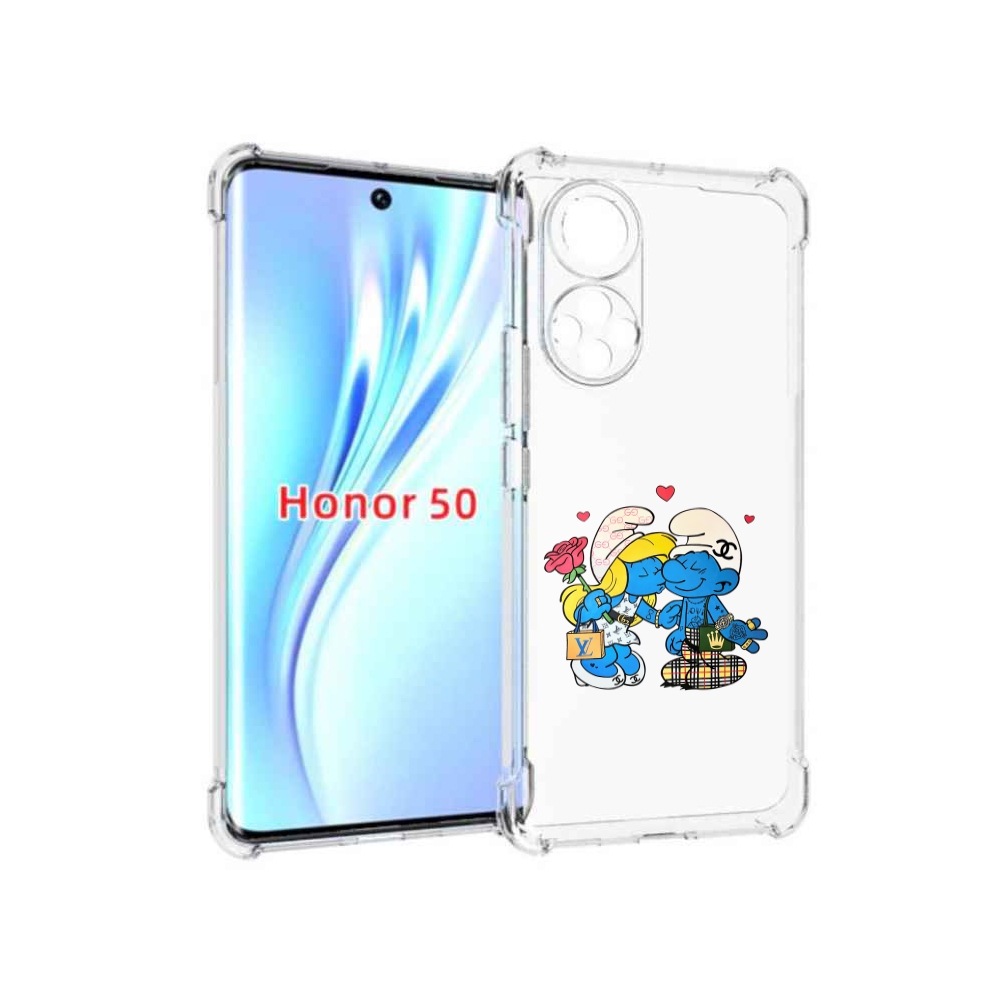 

Чехол бампер MyPads модные-смурфики для Honor 50, Прозрачный, Tocco