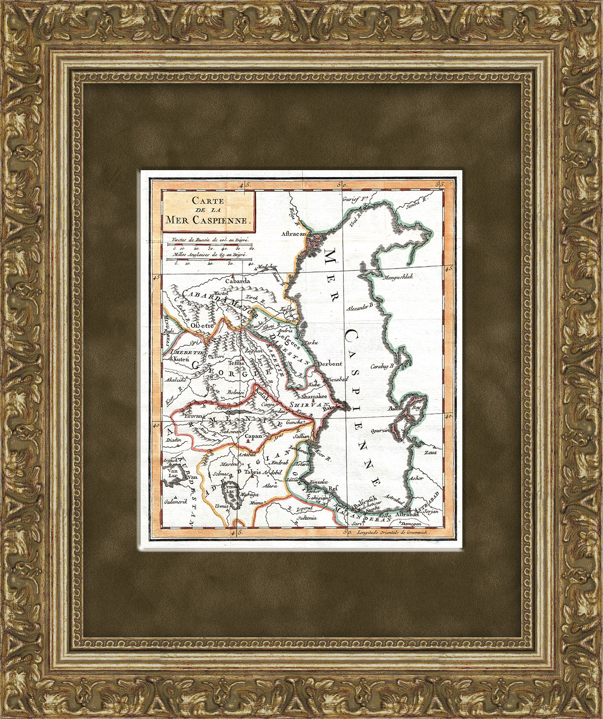 

Плакат Старинная карта Кавказа. Гравюра на меди, 1750-е гг.