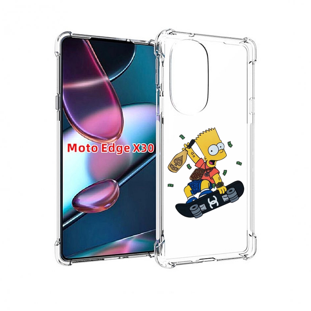 

Чехол MyPads барт-скейтер детский для Motorola Moto Edge X30, Прозрачный, Tocco