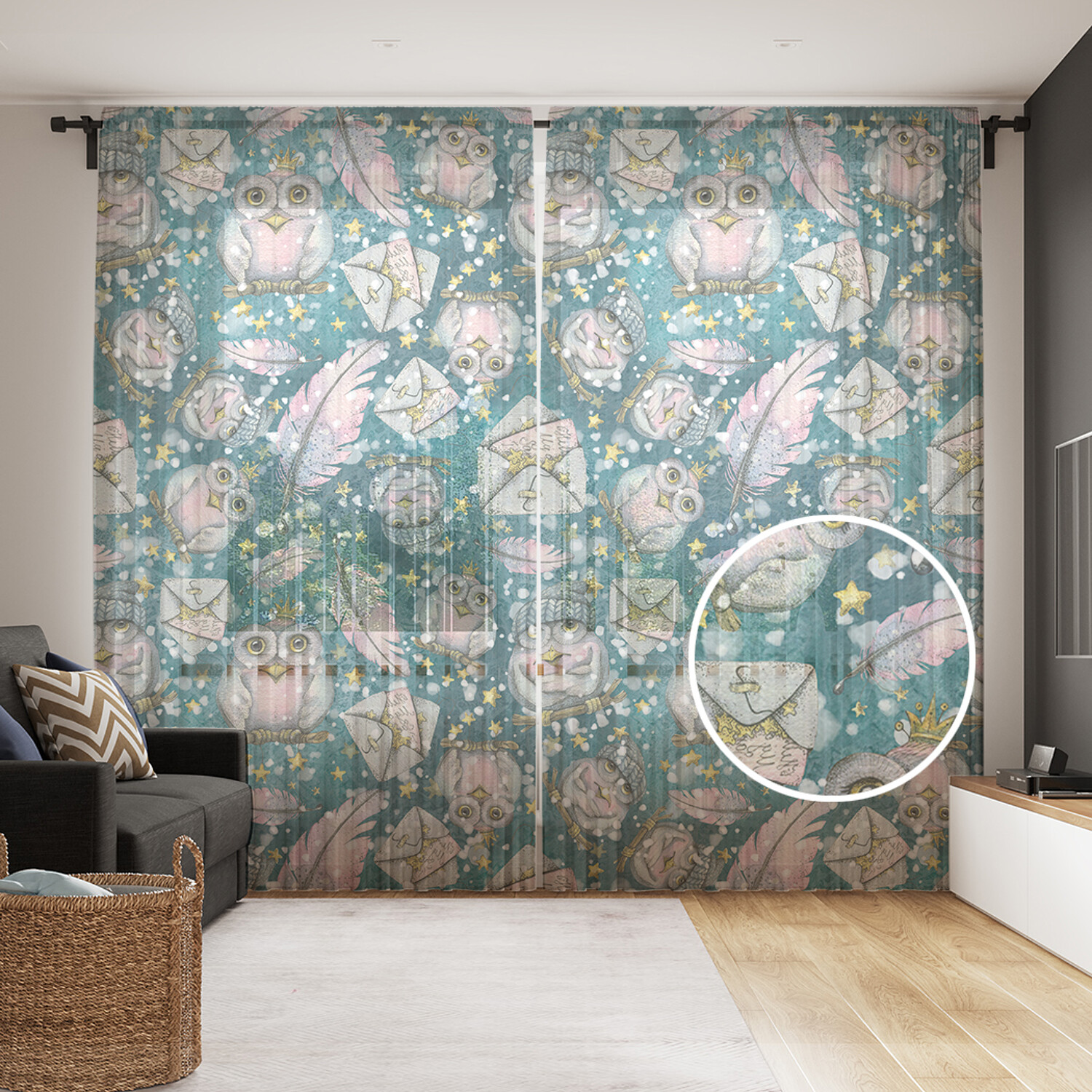 

Тюль для кухни и спальни JoyArty "Сказочная сова" 290x265 см, Сказочная сова