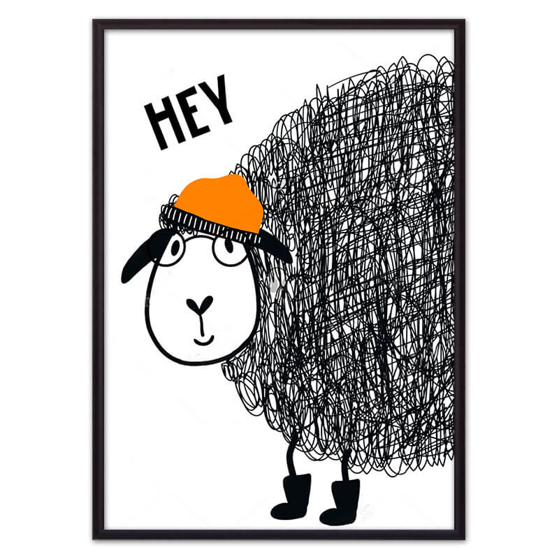 

Овечка "Hey" ВЫБОР РАЗМЕРА:50 х 70 см