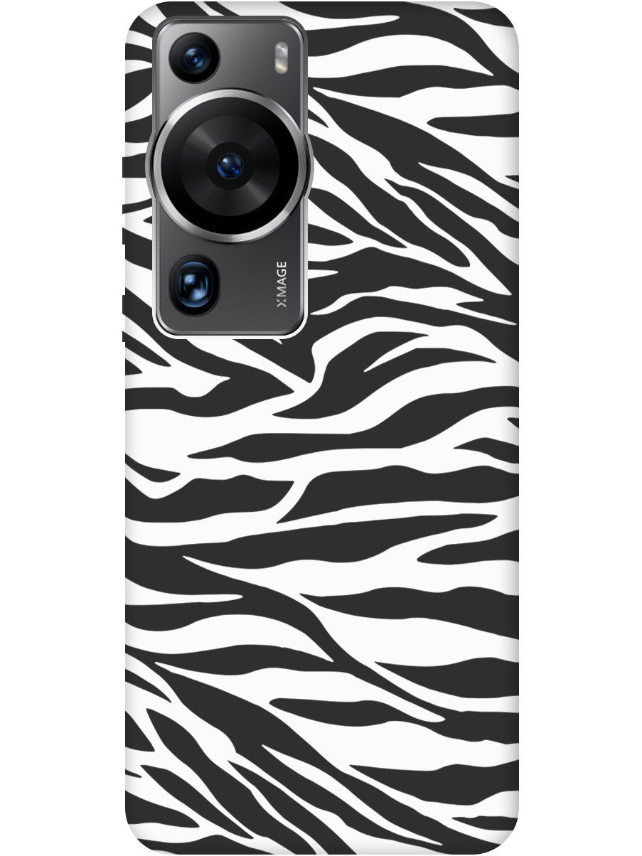 

Силиконовый чехол на Huawei P60 Pro с рисунком "Паттерн зебры" Soft Touch черный, 20001448