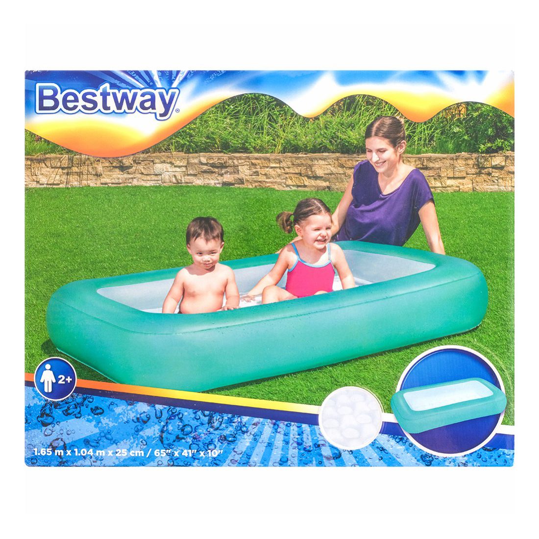 

Бассейн детский Bestway Аквабэйб 165 х 104 х 25 см 102 л, Голубой