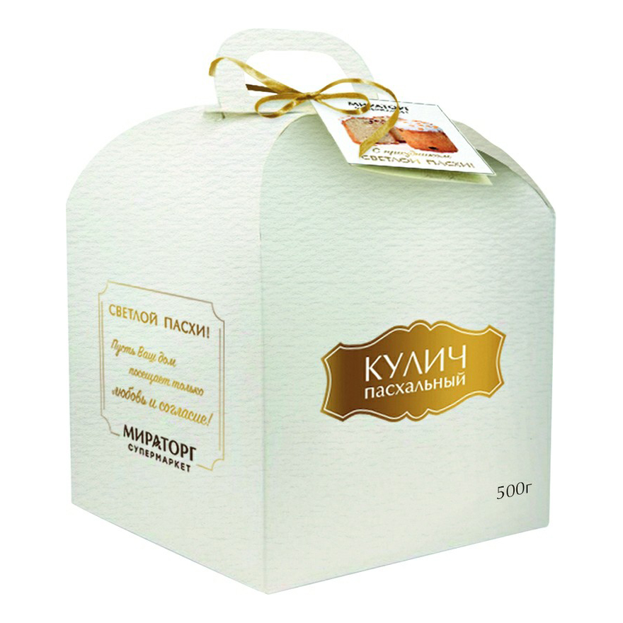 

Кулич Мираторг Пасхальный бездрожжевой с курагой и изюмом 500 г
