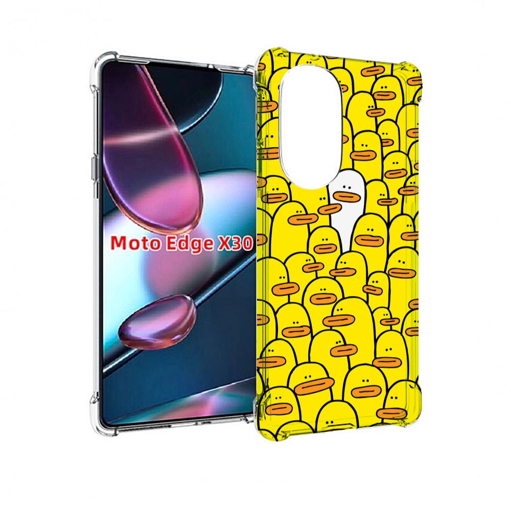 

Чехол MyPads белый среди желтых для Motorola Moto Edge X30, Прозрачный, Tocco