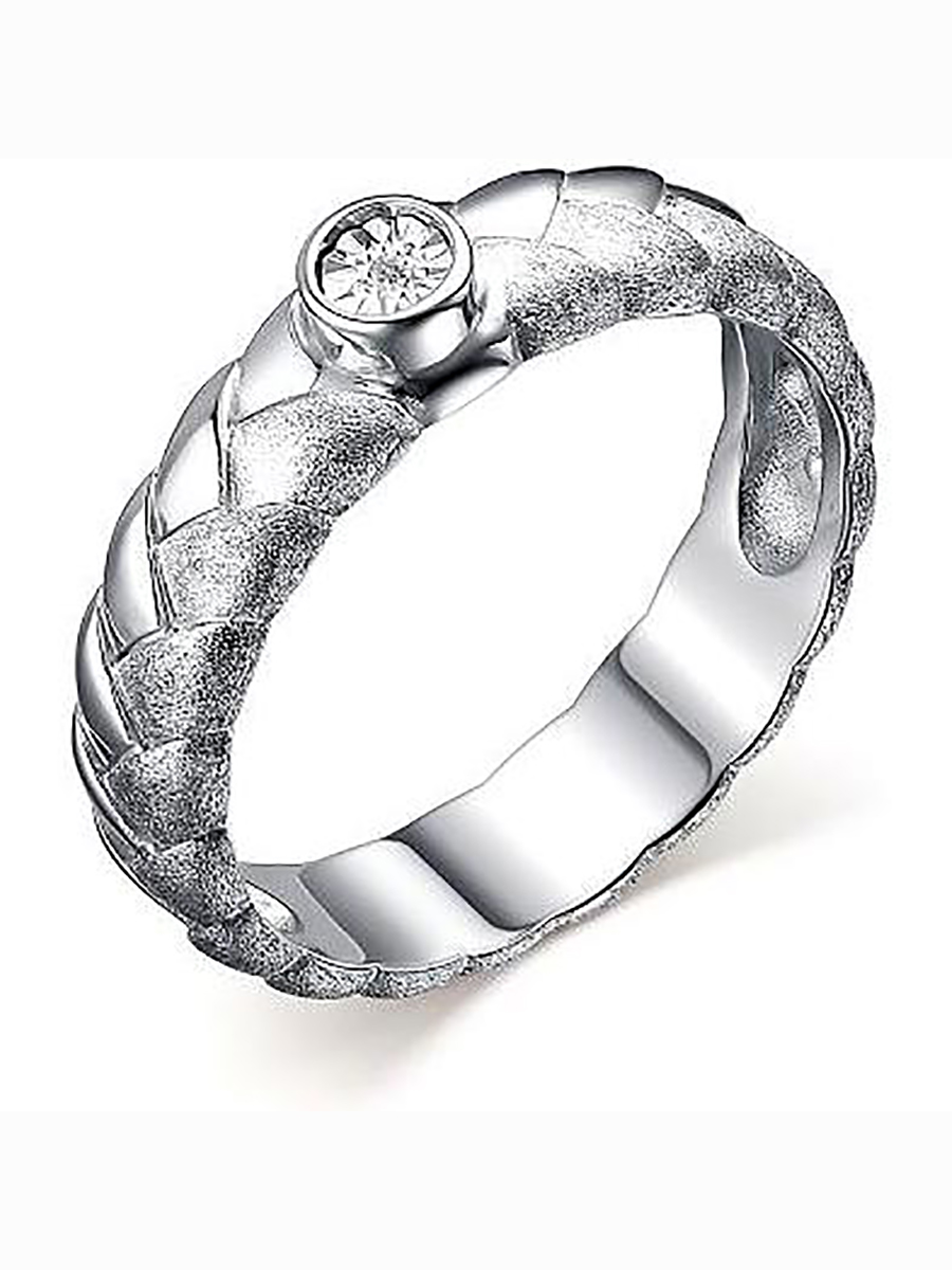 

Кольцо с 1 бриллиантом из серебра р. 19 Алкор серебро 01-2877_000Б-00, 01-2877_000Б-00