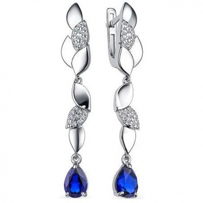 

Серьги с сапфирами и фианитами из серебра Алкор серебро 02-2048_0ГТС-00, 02-2048_0ГТС-00
