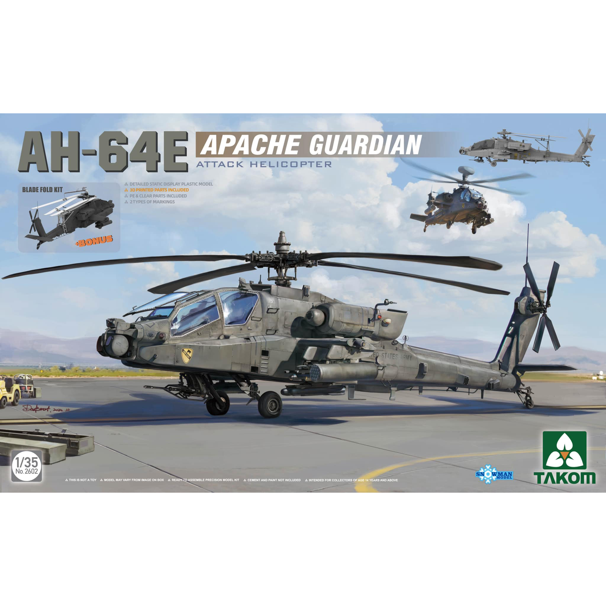 фото Сборная модель вертолёта ah-64e apache "guardian" takom 2602