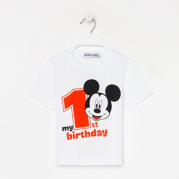 

Футболка, My 1st Birthday, Микки Маус, белая, 26, 74-80, Микки Маус и друзья