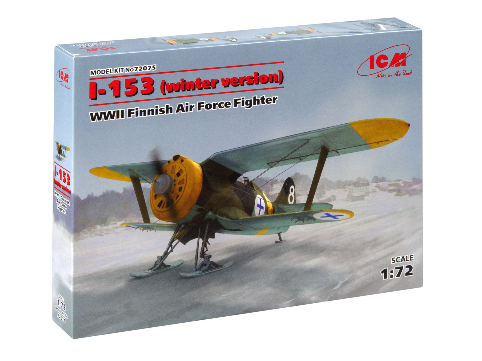 фото Сборная модель icm 1/72 и-153, истребитель ввс финляндии іі мв (зимняя модификация) 72075