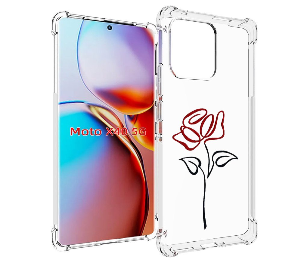

Чехол MyPads цветок в одну линию для Motorola Moto X40, Прозрачный, Tocco