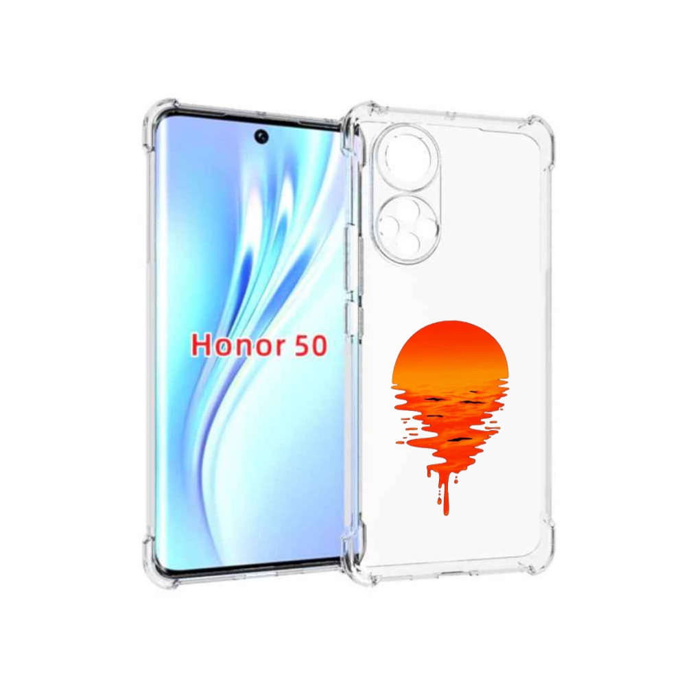 

Чехол бампер MyPads оранжевый закат на воде для Honor 50, Прозрачный, Tocco