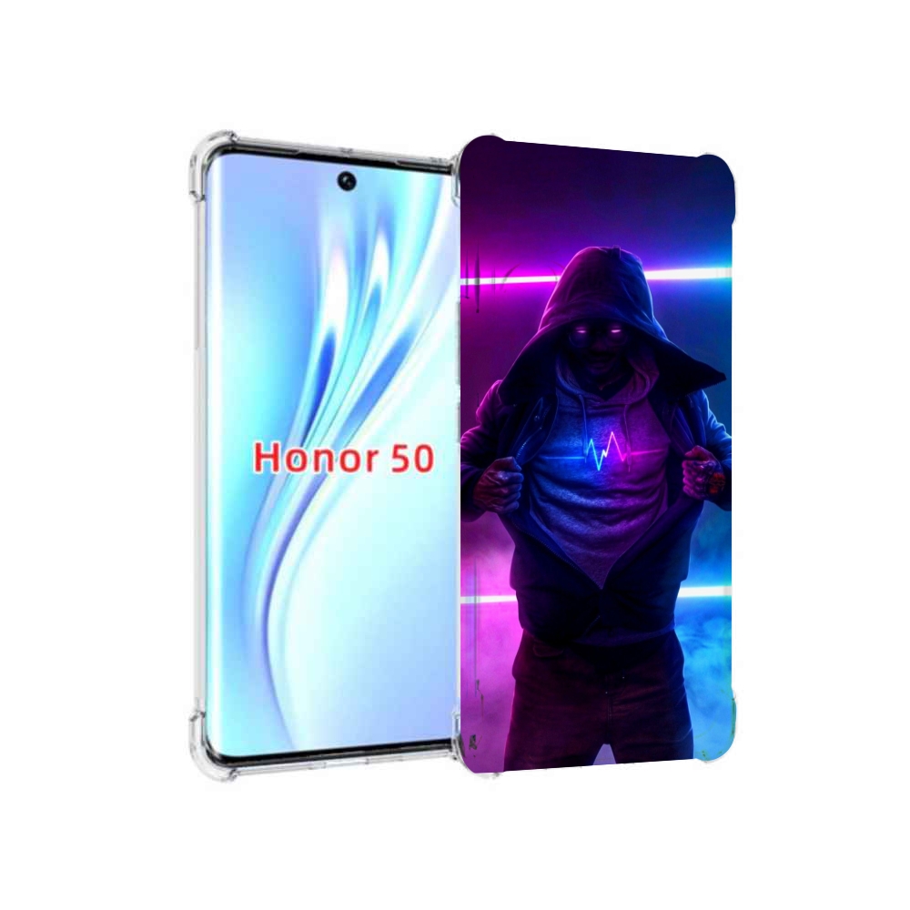 

Чехол бампер MyPads парень в капюшоне неоновый для Honor, Прозрачный, Tocco
