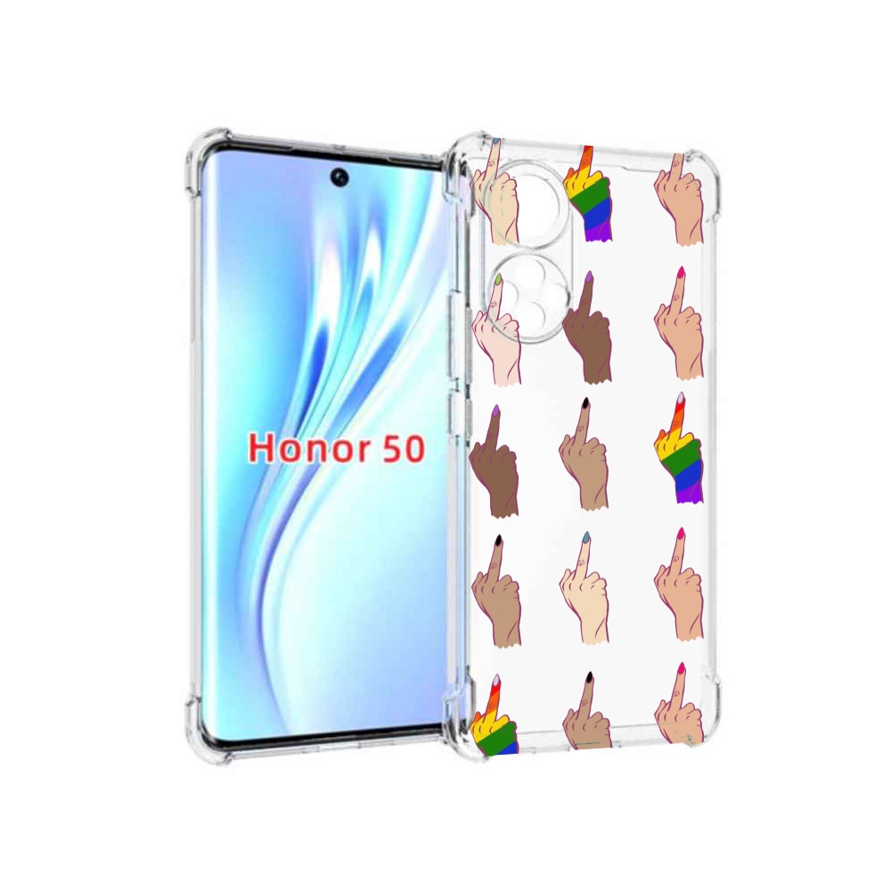 

Чехол бампер MyPads разноцветные-руки для Honor 50, Прозрачный, Tocco