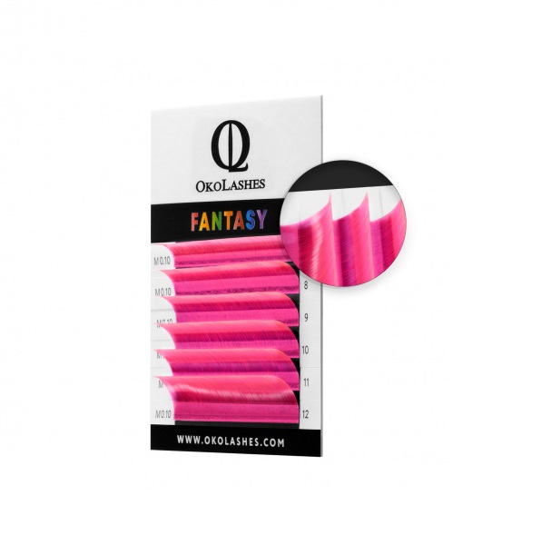 Ресницы Oko Lashes Fantasy Неон Розовый mix M 0.10 7-12 мм нить из пайеток на бобине кругляши пастель розовый неон намотка 5 метров d 0 6 см
