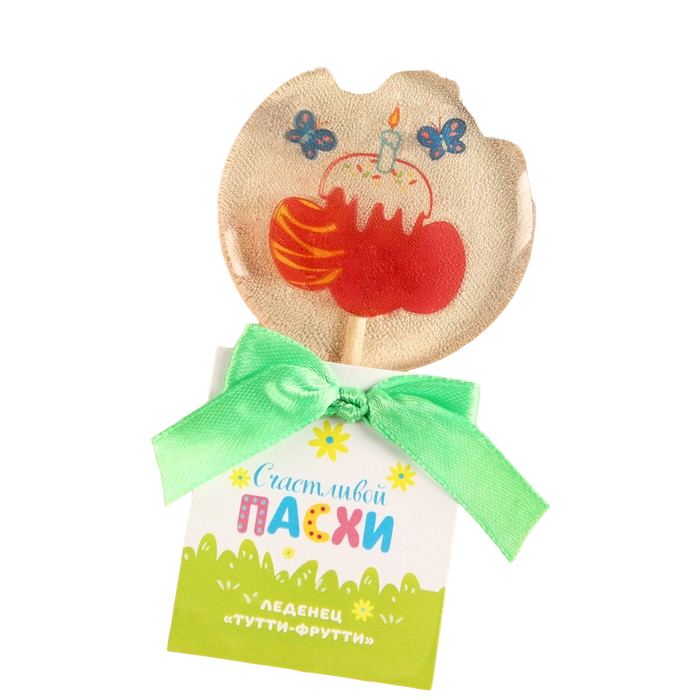 

Леденец «Счастливой пасхи» с печатью, вкус: тутти-фрутти, 20 г.