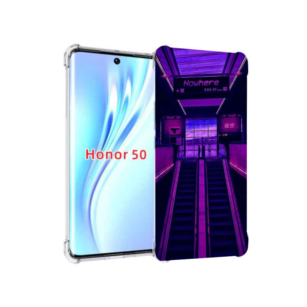 

Чехол бампер MyPads фиолетовый эскалатор для Honor 50, Прозрачный, Tocco