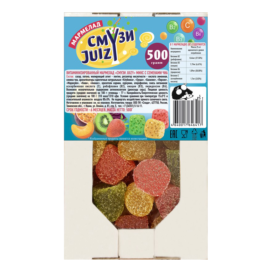

Мармелад Кондитер Профи Смузи Juizy 500 г