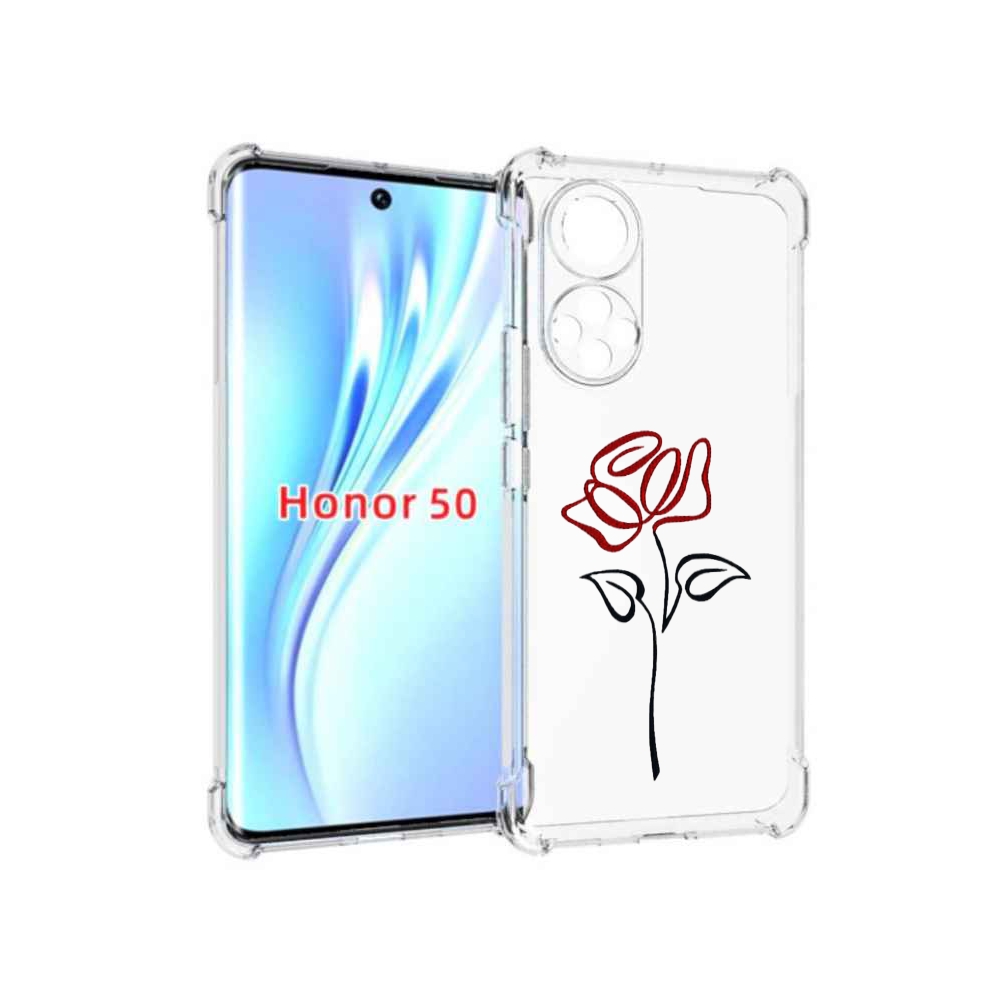 

Чехол бампер MyPads цветок в одну линию для Honor 50, Прозрачный, Tocco