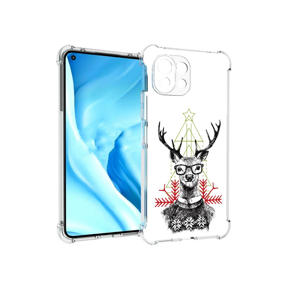 

Чехол MyPads Tocco для Xiaomi Mi 11 Lite умный олень (PT159462.256.652), Прозрачный, Tocco