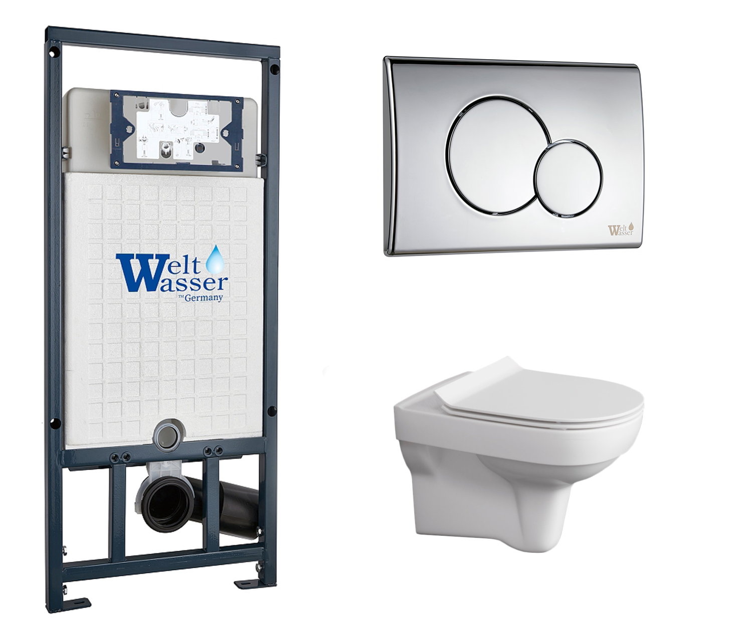

Комплект: инсталляция WeltWasser Marberg 507 + унитаз City New clean on с кнопкой хром
