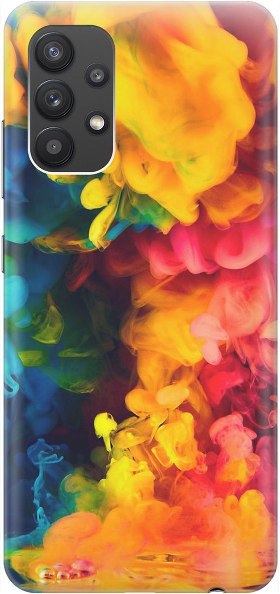 

Силиконовый чехол на Samsung Galaxy A32 с принтом "Красочное буйство", Желтый;розовый, 1535