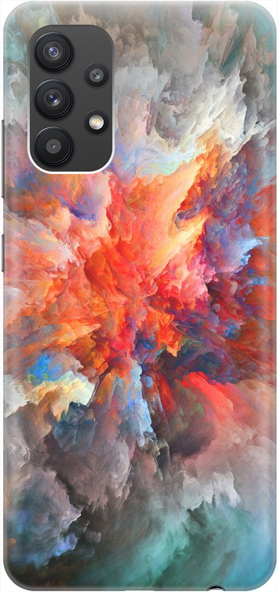 

Силиконовый чехол на Samsung Galaxy A32 с принтом "Взрыв цвета", Оранжевый;серый, 1971