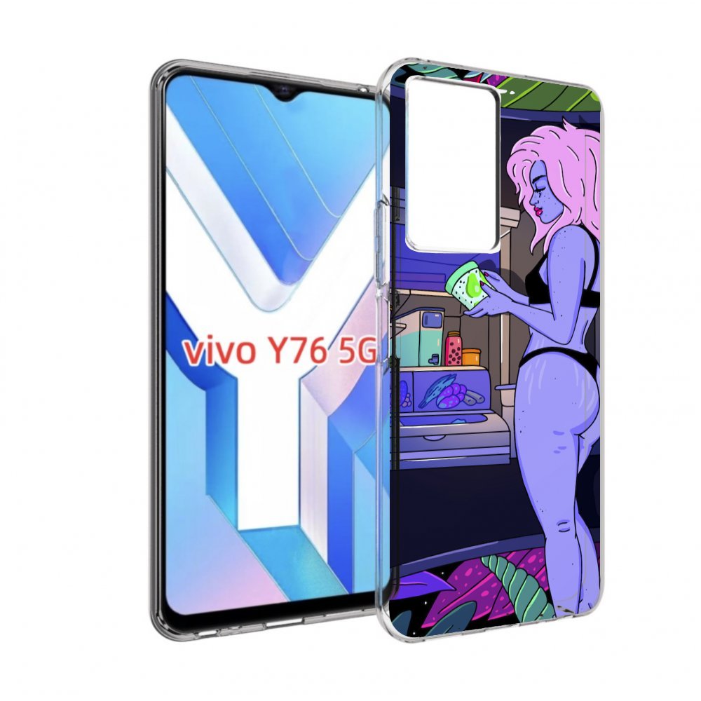 

Чехол MyPads девушка любит покушать женский для Vivo Y76 5G, Прозрачный, Tocco
